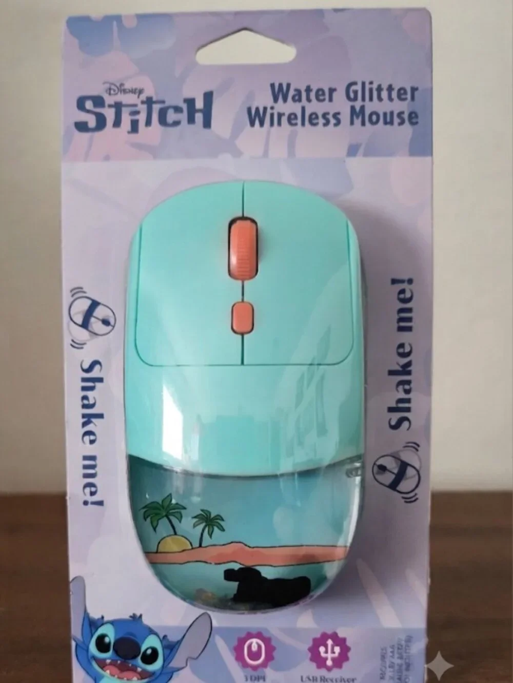 Disney Stitch Water Glitter Wireless Mouse